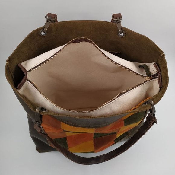 Patchwork Leather Bag Large Leather Tote Bagoversized tote bag